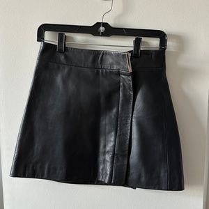 Reiss Maxwell Leather Mini Skirt